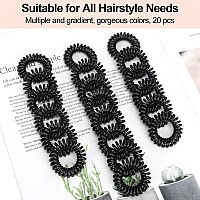 Jesslab Spiral Hair Ties 20 Pcs Traceless Phone Cord Hair Ties No Crease Spiral Bracelet Plastic Coil Ponytail Holders Nodamag