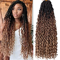 Ruiyok 8 Packs Goddess Locs Crochet Hair 24 Inch Curly Faux Locs Crochet Hair For Black Women Prelooped River Locs Crochet Hair