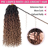 Ruiyok 8 Packs Goddess Locs Crochet Hair 24 Inch Curly Faux Locs Crochet Hair For Black Women Prelooped River Locs Crochet Hair