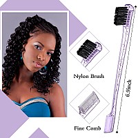 Geiserailie 3 Pcs Slick Back Hair Brush Set Bristle Hair Brush Edge Control Brush Teasing Comb For Women Baby Kids Black Hairc