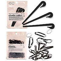 Kitsch 3Pc Hair Tie Cutter Tool 100Pc Small Rubber Bands Rubber Band Cutter Hair Elastics No Damage Black Hair Ties