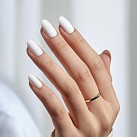 Btartbox Press On Nails Short White Press On Nails Short Oval Nails Soft Gel Fake Nail With Nail Glue Fit Perfectly Reusable