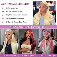 Alipeacock 613 13X6 Lace Front Wig Human Hair 200 Density Body Wave Blonde Lace Front Wigs Human Hair Pre Plucked Blonde Wig Hu