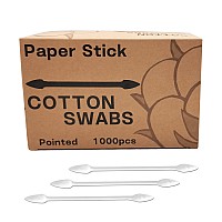 Pointed Tip Cotton Swabs 2000 Count Cotton Buds Double Precision Tips With Paper Stick For Personal Care And Makeup