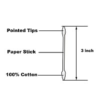 Pointed Tip Cotton Swabs 2000 Count Cotton Buds Double Precision Tips With Paper Stick For Personal Care And Makeup