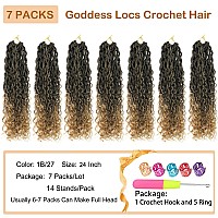 Goddess Locs Crochet Hair 24 Inch 7 Packs Long Faux Locs Crochet Hair Soft Crochet Locs Boho Locs Crochet Hair Synthetic Hippie