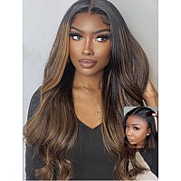 Unice Bye Bye Knots Pre Everything Glueless Wig Balayage Brown 7X5 Lace Front Wigs Human Hair Body Wave Pre Plucked Pre Cut Blea