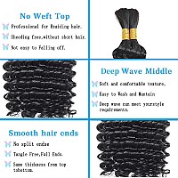 Human Braiding Hair Deep Wave Bulk Human Hair For Braiding No Weft 2 Bundles 100G Wet And Wavy Human Braiding Hair For Boho Brai