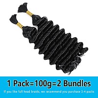 Human Braiding Hair 22 Inch Deep Wave Bulk Human Hair For Braiding No Weft 2 Bundles 100G Wet And Wavy Human Braiding Hair For B