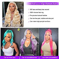 Eqpx 360 613 Lace Front Wig Human Hair 200 Density 20Inch Blonde Full Lace Front Wigs Human Hair Straight 613 Human Hair Wig 360