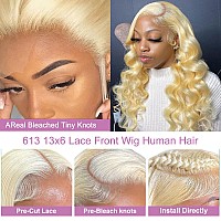 Alipeacock 613 13X6 Lace Front Wig Human Hair 200 Density Body Wave Blonde Lace Front Wigs Human Hair Pre Plucked Blonde Wig Hu