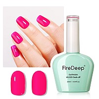 Firedeep 16Ml Gel Nail Polish Sheer Neon Pink Color Soak Off Uv Led Nail Gel Polish Spring Summer Manicure Nail Salon Diy At Hom