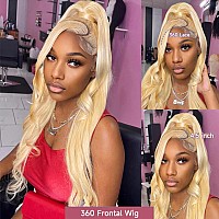 Alielaine 360 Lace Front Wigs Human Hair 613 Long Lace Front Wig Human Hair Straight Full Lace Human Hair Wigs 200 Density Hd La