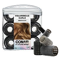 Conair Heatless Curlers 31 Count Heatless Curls Overnight Assorted Sizes Self Grip Hair Rollers Hair Styling Tools Blac