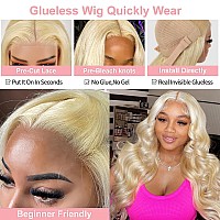 Shengcai 613 Lace Front Wig Human Hair Body Wave 613 5X5 Hd Lace Closure Wig Wear And Go Glueless Wig 200 Density Blonde Lace Fr