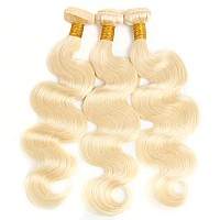 613 Bundles Human Hair 28 30 32 Inch Blonde Body Wave Bundles Human Hair 100 Unprocessed 12A Brazilian Virgin Human Hair 3 Bund