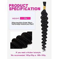 Selina Human Braiding Hair 1 Bundle 50G Loose Deep Human Hair Bulk Micro Braiding Hair Human Hair Deep Wave Bulk Human Hair For