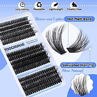 Toochunag Fluffy Lash Clusters 3 Styles Individual Lashes Cluster Eyelash Extensions 280Pcs Wispy Eyelash Clusters Diy Long Thic