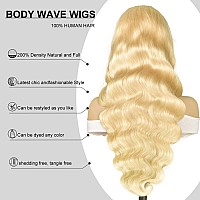 Alimoonbeam 613 13X6 Lace Front Wig Human Hair 200 Density Blonde Body Wave Lace Front Wigs Blonde Wig Human Hair Hd Lace Fronta