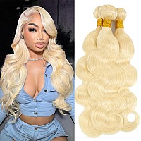 613 Bundles Human Hair 16 18 20 Inch Blonde Body Wave Bundles Human Hair 100 Unprocessed 12A Brazilian Virgin Human Hair 3 Bund