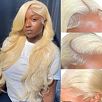 Alielaine Body Wave Blonde Wig Human Hair 613 Lace Front Wig Human Hair 13X4 200 Density Pre Plucked With Baby Hair Blonde Wig