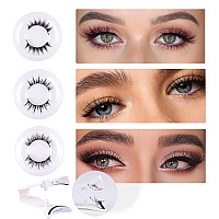 Wiwoseo Magnetic Eyelashes Reusable Dual Magnetic Lashes Without Eyeliner Natural Look Magnetic Eyelashes With Applicator Clear