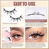 Wiwoseo Magnetic Eyelashes Reusable Dual Magnetic Lashes Without Eyeliner Natural Look Magnetic Eyelashes With Applicator Clear