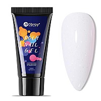 Mobray Poly Nail Gel 60G White Glitter Poly Extension Nail Gel For Thickening Nail Beauty Trendy Acrylic Gel Manicure Professi