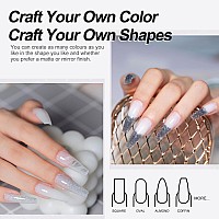 Mobray Poly Nail Gel 60G White Glitter Poly Extension Nail Gel For Thickening Nail Beauty Trendy Acrylic Gel Manicure Professi