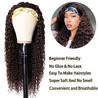 Aiterina Headband Wig Human Hair Headband Wig Deep Wave Human Hair Wigs For Black Women Glueless Human Hair Wigs Machine Made 15