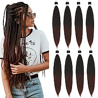 Braiding Hair Pre Stretched 8 Packs Prestretched Braiding Hair 20 Inch Ombre Braiding Hair Itch Free 1B33 Yaki Synthetic Hair