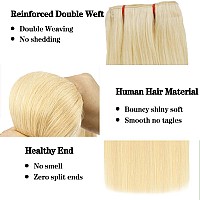 613 Clip In Hair Extensions Real Human Hair 8Pcs Bleach Blonde Remy Human Hair Clip In Extensions Straight Premium Thick Hair Ex