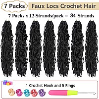 Faux Locs Crochet Hair Soft Locs 26 Inch 7 Packs Long Black Crochet Locs Natural Locs Crochet Hair For Women Synthetic Pre Loope