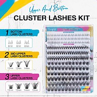 Swinging Lash Clusters And Bottom Lashes Cluster Eyelash Extensions 30D Eyelash Clusters Natural Look Wispy Lashes D Curl Cluste