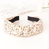 Dreshow Headbands For Women And Girls Flower Printed Knotted Plastic Head Band Fashion Boho Wide Hairbands Non Slip Hair Accesso