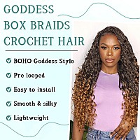 Liyate 18 Inch Goddess Box Braids Crochet Hair For Women 7 Packs Boho Crochet Braids Pre Looped Synthetic Bohemian Braids Croche