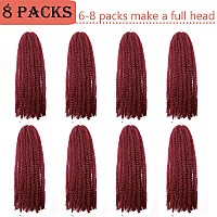 8 Packs Marley Twist Braiding Hair 24 Inches Marleytwist Hair Red Cuban Twist Hair Marley Afro Kinky Curly Twist Faux Locs Croch