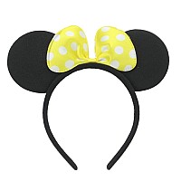 Winvin Set Of 24 Mouse Costume Deluxe Fabric Ears Headband White Polka Dots Bow Boys Girls Birthday Party Hairs Accessories Baby