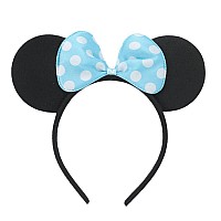 Winvin Set Of 24 Mouse Costume Deluxe Fabric Ears Headband White Polka Dots Bow Boys Girls Birthday Party Hairs Accessories Baby