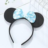 Winvin Set Of 24 Mouse Costume Deluxe Fabric Ears Headband White Polka Dots Bow Boys Girls Birthday Party Hairs Accessories Baby