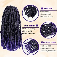 Isweet Butterfly Locs Crochet Hair 8 Packs 96 Strands 18 Inch 1Bpurple Short Soft Handmade Distressed Synthetic Braids Pre Lo