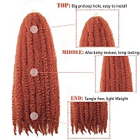 8 Packs Marley Twist Braiding Hair 24 Inches Marleytwist Hair Ginger Cuban Twist Hair Marley Afro Kinky Curly Twist Faux Locs Cr