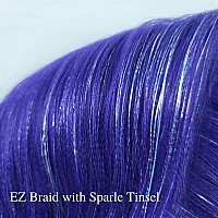 Gozill Purple Braiding Hair Pre Stretched Sparkle Tinsel Prestretched Braiding Hair