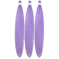 Gozill Braiding Hair Pre Stretched Lavender Sparkle Tinsel Prestretched Braiding Hair Kanekalon Ez Braid Braiding Hair 26 Inch