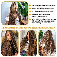 Human Braiding Hair Water Wave Bulk Human Hair For Braiding No Weft Wet And Wavy Human Hair Braiding Hair Extensions For Boho Br