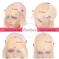 613 Lace Front Bob Wig Blonde Human Hair 16 Inch 13X6 Hd Transparent Lace Front 180 Density Blonde Glueless Wigs Deep Part 613