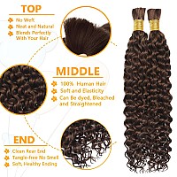 Human Braiding Hair Water Wave Bulk Human Hair For Braiding No Weft Wet And Wavy Human Hair Braiding Hair Extensions For Boho Br