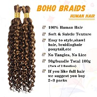 Human Braiding Hair Water Wave Bulk Human Hair For Braiding No Weft Wet And Wavy Human Hair Braiding Hair Extensions For Boho Br