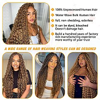 Human Braiding Hair Water Wave Bulk Human Hair For Braiding No Weft Wet And Wavy Human Hair Braiding Hair Extensions For Boho Br