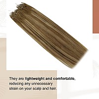 Full Shine Micro Loop Hair Extensions Human Hair Color 4244 Brown And Blonde Micro Link Human Hair Extensions 24 Inch Micro Ha